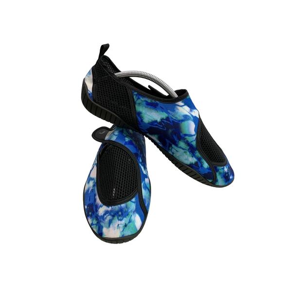 Reel Legends Men's Size 10 Water Shoes Blue & Green Beach Swim Velcro Straps - Picture 2 of 9